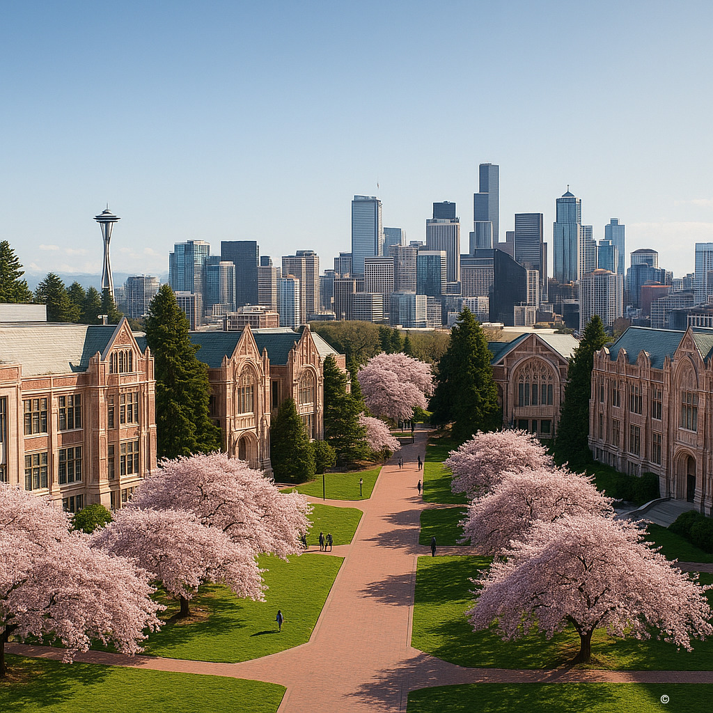 华盛顿大学西雅图校园全景图