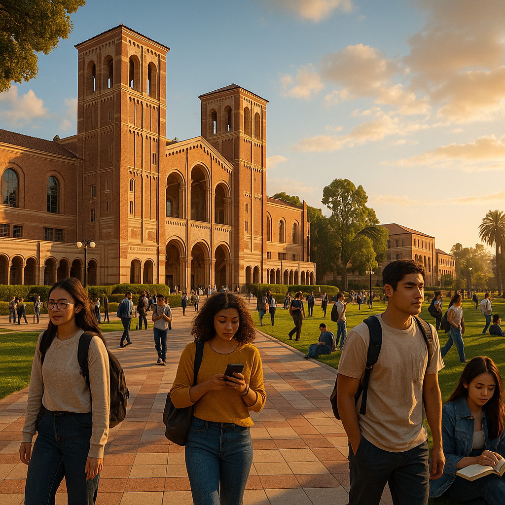 UCLA校园全景,展现学术卓越与国际化魅力