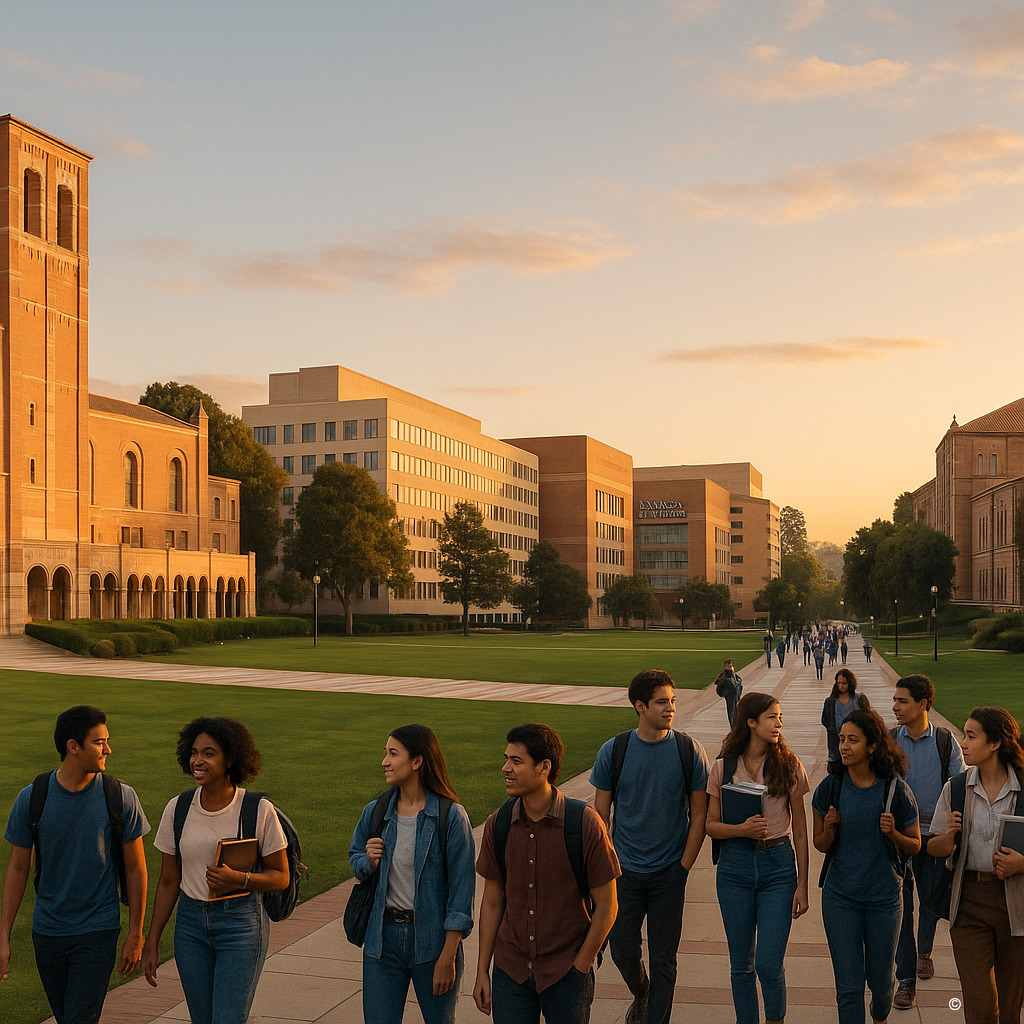 UCLA校园全景,展现学术与文化魅力